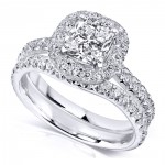 White Gold 1 5/8ct TDW Diamond Bridal Set - Handcrafted By Name My Rings™