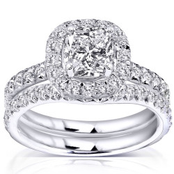White Gold 1 5/8ct TDW Diamond Bridal Set - Handcrafted By Name My Rings™