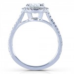 White Gold 1 5/8ct TGW Forever One DEF Moissanite and Diamond Round Halo Fitted Bridal Rings - Handcrafted By Name My Rings™