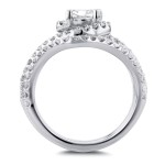 White Gold 1 7/8ct TDW Round Diamond Crossover Swirl Bridal Set - Handcrafted By Name My Rings™