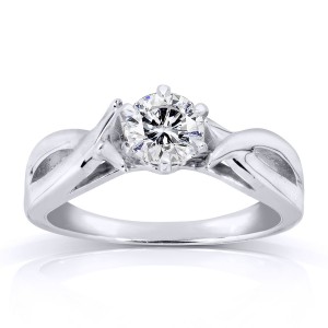 White Gold 1/2ct Diamond Solitaire Engagement Ring - Handcrafted By Name My Rings™