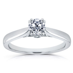 White Gold 1/2ct TDW Diamond Antique Cathedral Ring - Handcrafted By Name My Rings™