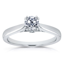 White Gold 1/2ct TDW Diamond Antique Cathedral Ring - Handcrafted By Name My Rings™