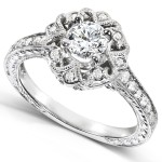 White Gold 1/2ct TDW Diamond Edwardian Antique Engagement Ring - Handcrafted By Name My Rings™