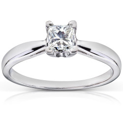 White Gold 1/2ct TDW Diamond Solitaire Engagement Ring - Handcrafted By Name My Rings™