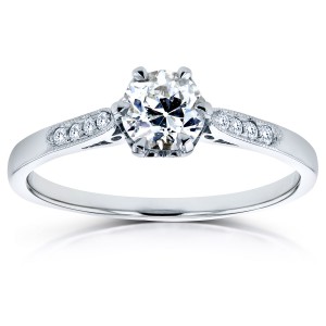 White Gold 1/2ct TDW Old Mine Cut Diamond Ring - Handcrafted By Name My Rings™