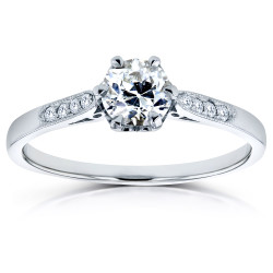 White Gold 1/2ct TDW Old Mine Cut Diamond Ring - Handcrafted By Name My Rings™