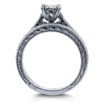 White Gold 1/2ct TDW Round Diamond Vintage Bridal Set - Handcrafted By Name My Rings™