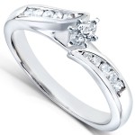 White Gold 1/3ct TDW Marquise Diamond Engagement Ring - Handcrafted By Name My Rings™
