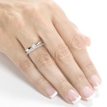 White Gold 1/3ct TDW Princess Solitaire and Pave Band Diamond Bridal Rings Se - Handcrafted By Name My Rings™