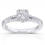 White Gold 1/3ct TDW Round-cut Diamond Promise Ring - Handcrafted By Name My Rings™