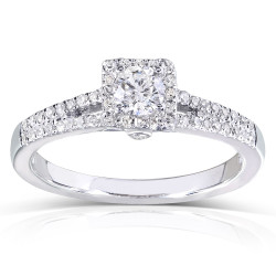White Gold 1/3ct TDW Round-cut Diamond Promise Ring - Handcrafted By Name My Rings™