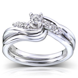 White Gold 1/5ct TDW Diamond Bridal Ring Set - Handcrafted By Name My Rings™