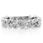 White Gold 1/5ct TDW Floral Diamond Band - Handcrafted By Name My Rings™