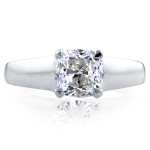 White Gold 1ct Cushion Diamond Solitaire Engagement Ring - Handcrafted By Name My Rings™