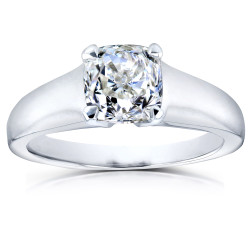 White Gold 1ct Cushion Diamond Solitaire Engagement Ring - Handcrafted By Name My Rings™