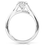 White Gold 1ct Round Brilliant Diamond Solitaire Flared Band Engagement Ring - Handcrafted By Name My Rings™