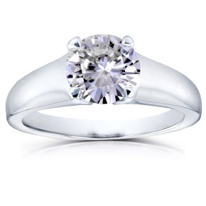 White Gold 1ct Round Diamond Solitaire Engagement Ring - Handcrafted By Name My Rings™