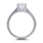 White Gold 1ct Round Diamond Solitaire Engagement Ring - Handcrafted By Name My Rings™