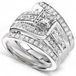 White Gold 1ct TDW 3-piece Diamond Bridal Ring Set - Handcrafted By Name My Rings™