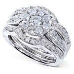 White Gold 1ct TDW 3-piece Diamond Bridal Rings Set - Handcrafted By Name My Rings™