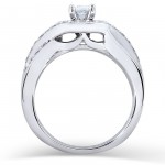 White Gold 1ct TDW Diamond Bridal Rings Set - Handcrafted By Name My Rings™