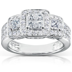 White Gold 1ct TDW Diamond Engagement Ring - Handcrafted By Name My Rings™