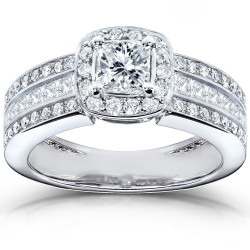 White Gold 1ct TDW Diamond Engagement Ring - Handcrafted By Name My Rings™