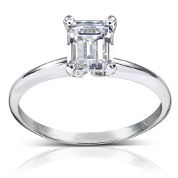 White Gold 1ct TDW Diamond Solitaire Engagement Ring SI1-SI2 - Handcrafted By Name My Rings™