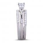 White Gold 1ct TDW Round-cut 3-piece Diamond Bridal Set - Handcrafted By Name My Rings™