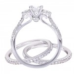 White Gold 1ct TDW Round-cut 3-piece Diamond Bridal Set - Handcrafted By Name My Rings™