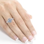 White Gold 1ct TGW Forever Brilliant Moissanite and Diamond Oval Vintage Ornate Ring - Handcrafted By Name My Rings™