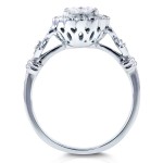 White Gold 1ct TGW Forever Brilliant Moissanite and Diamond Oval Vintage Ornate Ring - Handcrafted By Name My Rings™