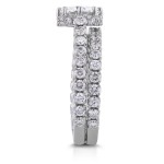 White Gold 2 1/10ct TCW Round Moissanite and Diamond 8-Prong Standing Halo Bridal Rings - Handcrafted By Name My Rings™