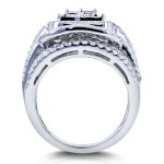 White Gold 2 1/2ct TDW Diamond Composite Rectangular Frame Bridal Rings Set - Handcrafted By Name My Rings™