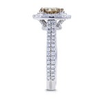 White Gold 2 1/4ct TDW Mixed Brown and White Diamond Double Halo Ring - Handcrafted By Name My Rings™