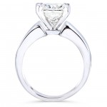 White Gold 2 4/5ct Cushion Moissanite Solitaire 4-prong Wide Flare Band Engagement Ring - Handcrafted By Name My Rings™