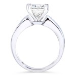 White Gold 2ct Cushion Moissanite Solitaire 4-prong Wide Flare Band Engagement Ring - Handcrafted By Name My Rings™
