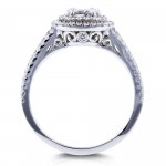 White Gold 2ct TCW Forever One Moissanite and Halo Diamond Multi-row Split Band Engagement Ring - Handcrafted By Name My Rings™