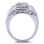 White Gold 2ct TDW Diamond Princess Cut Halo Engagement Ring - Handcrafted By Name My Rings™