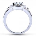White Gold 2ct TGW Forever Brilliant Moissanite and Diamond Halo Bridal Set - Handcrafted By Name My Rings™