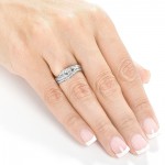 White Gold 3/4ct TDW Diamond Bridal Ring Set - Handcrafted By Name My Rings™
