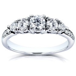 White Gold 3/4ct TDW Diamond Engagement Ring - Handcrafted By Name My Rings™