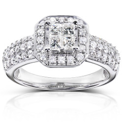 White Gold 3/4ct TDW Diamond Engagement Ring - Handcrafted By Name My Rings™