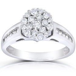 White Gold 3/4ct TDW Multi Stone Round Diamond Ring - Handcrafted By Name My Rings™