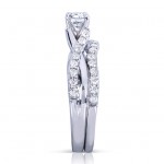White Gold 3/4ct TDW Round-cut Diamond Bridal Set - Handcrafted By Name My Rings™