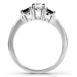 White Gold 3/5 ct TDW Black and White Diamond Engagement Ring  - Handcrafted By Name My Rings™