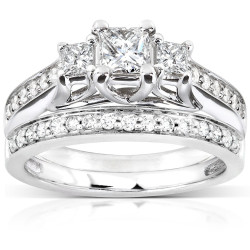 White Gold 4/5ct TDW Diamond Bridal Ring Set - Handcrafted By Name My Rings™