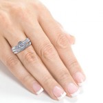 White Gold 4/5ct TDW Diamond Bypass Style Bridal Rings 3-Piece Set - Handcrafted By Name My Rings™