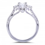 White Gold 4/5ct TDW Round-cut Diamond Engagement Ring - Handcrafted By Name My Rings™